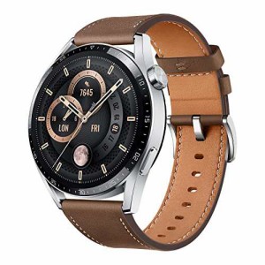 【送料無料】HUAWEI WATCH GT 3 46mm スマートウォッチ ブラウンレザー iOS/Android対応