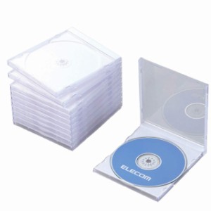 エレコム CD/DVDプラケース/1枚収納/10パック/ホワイト