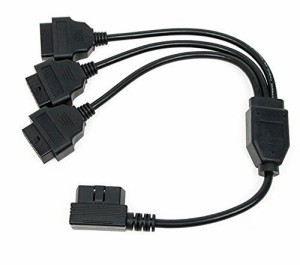 CarAngels OBD2 用 ケーブル OBD2 3分岐 ケーブル ハーネス Ｌ型 メス カプラー 50 CM