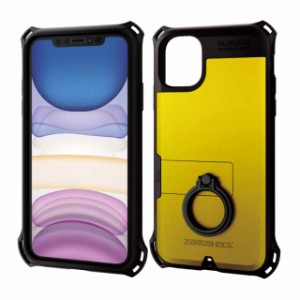 エレコム iPhone 11 ケース ZEROSHOCK 衝撃吸収 [落下時の衝撃から本体を守る] リング イエロー PM-A19CZERORYL