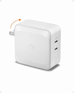 Spigen 100W 充電器 [ GaN II, USB Type C, PD3.0対応, 2台同時, 100W・45Ｗ出力, 急速充電, 折りたたみ式プラグ ] Macbook Pro, iPhone