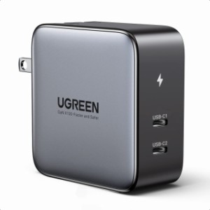 【送料無料】UGREEN Nexode PD充電器 100W 2ポート 窒化ガリウムGaN採用 USB C充電器 MacBook Pro MacBook Air Dell XPS iPad Pro iPad G