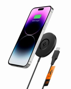 Spigen MagSafeワイヤレス充電器 マグセーフ MagSafe対応 [ 7.5W ワイヤレス マグネット式 超小型 USB Type C ケーブル ] iPhone 15 14 P