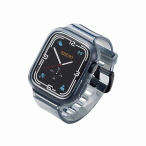 エレコム Apple Watch (アップルウォッチ) ケース バンパー バンド一体型 41mm [Apple Watch 8 7 対応] クリアデザイン ソフト フィルム