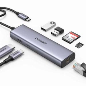 【送料無料】UGREEN USB Cハブ 4K@30Hz HDMI出力 7-IN-1 Type-Cアダプター 4K HDMI 100W Power Delivery ギガビットイーサネット LAN ポ