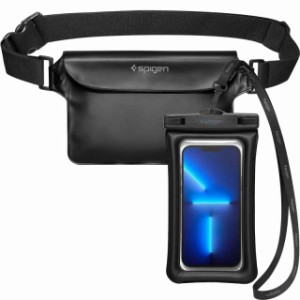 Spigen 完全防水 ポーチ ケース スマホ用 セット IPX8認証 水に浮く お風呂 海 プール アウトドア 小物 三重チャック ベルクロ TPU PVC