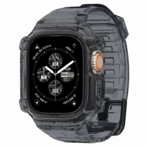 Apple Watch Ultra2 バンド 49mm 45mm 44mm 42mm 一体型 耐衝撃 PC TPU 二重構造 スポーツバンド 落下 衝撃 吸収 耐久性 傷防止 ラギッド