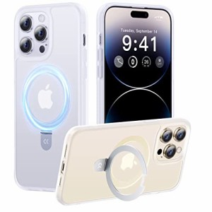 【送料無料】利便性・スタンド・MagsafeCASEKOO iPhone14ProMax 用 ケース 隠し収納式 米軍MIL規格 耐衝撃 スマホケース 薄形半透明 マッ