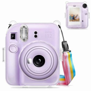 Fintie FUJIFILM インスタントカメラ チェキ Fujifilm instax mini 12 クリア カメラケース 保護カバー 透明 ハード PVC 軽量 首掛け ス