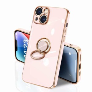 iPhone 14 ケース リング付き イフォン14 リング TPU カバー 全面保護 耐衝撃 スマホケース 360°回転 スタンド機能 携帯カバー 車載ホル