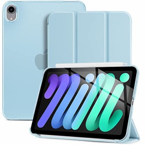 ProCase iPad Mini6 ケース 2021 8.3インチ、スリム 三つ折りスタンド ハードバックカバー、適用機種：iPad Mini 6世代 2021 -スカイブル