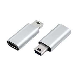 Duttek USB C to ミニ USB アダプター 2個パック USB C (メス) - Mini USB (オス)アダプター Type-C to mini変換アダプター