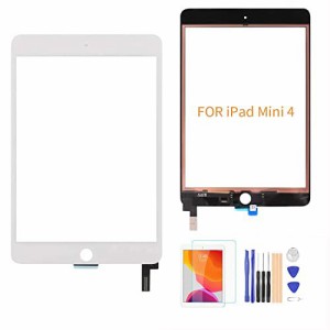 A-MIND for iPad mini 4 A1538,A1530 交換修理用タッチパネル,フロントガラスデジタイザ 取り付けテープ付属 画面保護フィルム 修理パー