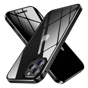 アイフォン11プロマックス 覗き見防止 両面 ガラスケース OURJOY クリア 両面ケース iPhone 11 Pro Max 対応 フルカバー アルミ バンパー