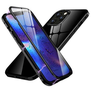 両面ガラス 2020 iPhone12Pro Max ケース 透明カバー 表裏 ガラス マグネットケース 人気 全面カバー アイフォン12 プロ マックス 6.7イ