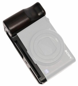 WEPOTO Sony ZV-1用ハンドグリップメタル黒檀木材 GP-ZV-1