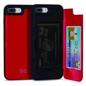 TORU CX PRO iPhone8 Plus ケースカード収納背面 3枚 IC Suica カード入れ カバ― ミラー付き (アイフォン8Plus / アイフォン7Plus 用) -