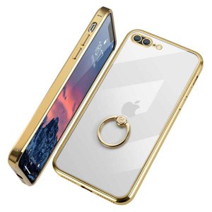 【送料無料】S Segoi iPhone 8 Plus ケース/iPhone 8 Plus ケースリング付き iPhone 8Plus/7Plus クリア メッキ加工 ソフトケース スタン