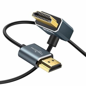 Twozoh HDMI ケーブル 向上き L型 270度 2M、超薄型スリムHDMIコード 極細3D/4K@60Hz対応