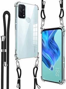 OPPO Reno5 A ケース ショルダー 耐衝撃 クリア スマホ カバー 可能 調節可能な ショルダー 肩がけ 首掛け 紐付き 薄型 縄掛け ケース 斜