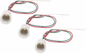 【送料無料】オーディオファン 豆電球ソケット口金 E10用 リード線付き約20cm LED電球対応 3点セット