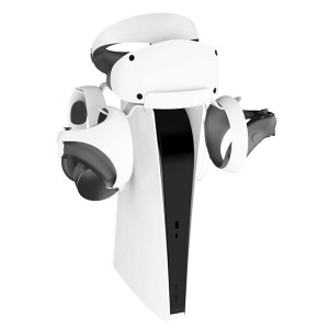 【送料無料】LICHIFIT VR用収納スタンド PS VR2対応 ヘッドセット、コントローラー収納 2in1充電ケーブル付き ホルダー VRアクセサリー P