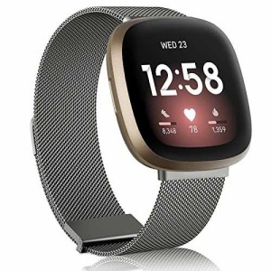 【送料無料】コンパチブル Fitbit Versa3 バンド/Fitbit Sense バンド fitbit versa4 交換ベルト ステンレス鋼マグネットロック付き フィ