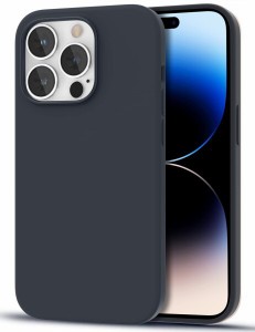 【送料無料】iPhone14Pro シリコンケース おしゃれ 全面保護 耐衝撃 ワイヤレス充電対応 (iPhone14Pro, ブラック)