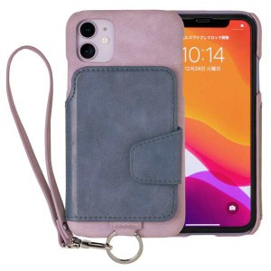 【送料無料】《iPhone11／ソフトレザー》RAKUNI (ラクニ) 財布一体型/背面ポケット/便利な前面カバーレス/ストラップ/スタンド機能（パー