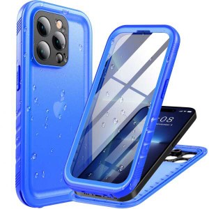 【送料無料】Cozycase iPhone 14 Pro用 ケース - iPhone 14Pro用 防水ケース「耐衝撃/360度/全面/両面/米軍/カメラ保護/ストラップ付き」