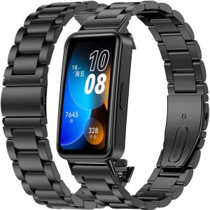 【送料無料】(Miimall)  対応Huawei Band 8 バンド 金属 ファーウェイ バンド 8 ステンレス バンド 錆びにくい 調節可能 ビジネス風 男女