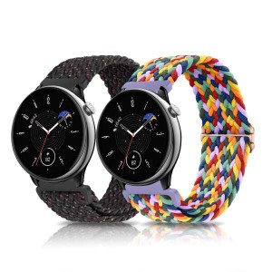 【送料無料】(LanQii) 20mm バンド Amazfit Active/Amazfit GTR Mini/Amazfit GTS 4/Amazfit GTS 4 Mini 対応 ナイロン バンド 編み込み 