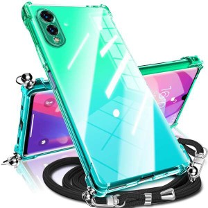 【送料無料】Arrows N F-51C ケース ショルダー 耐衝撃 TPU Fujitsu スマホケース 肩掛け 斜めかけ 縄掛けケース 紐付き 薄型 軽量 グラ