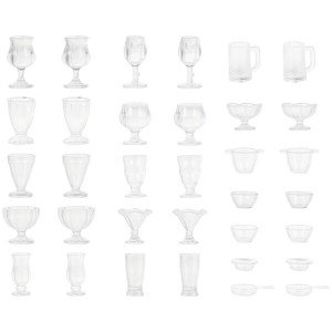 【送料無料】COHEALI グラス模型 ミニチュア ドールハウス 51個 ミニチュアカップ ミニチュアプラスチックカップ ミニチュア食器 モデル 