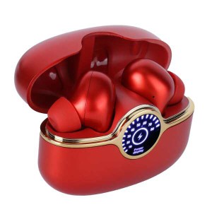 【送料無料】ワイヤレスBluetoothヘッドフォン 赤いポータブルワイヤレスBluetooth5.0イヤホンHiFiサラウンドサウンドディスプレイケース