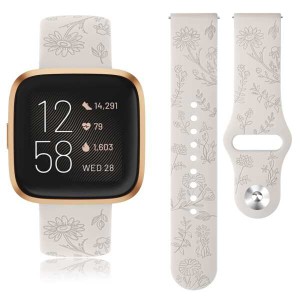 【送料無料】刻印フラワーバンド for Fitbit Versa 2 / Fitbit Versa/Fitbit Versa Lite/Fitbit Versa SE バンド 交換ベルト 交換バンド 