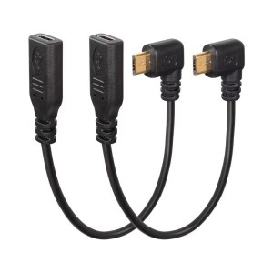 【送料無料】CERRXIAN USB C - マイクロ USB ショート ケーブル 2パック タイプ C - マイクロ USB 直角 充電 ケーブル サポート 充電 と 