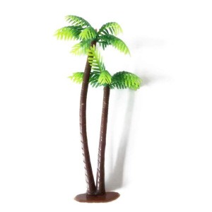 【送料無料】EXCEART ココナッツヤシの木 モデルツリー ヤシの木 人工観葉植物 置物 グリーン ミニチュア リアル フェイク インテリア パ