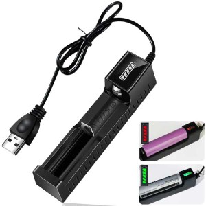 【送料無料】USB急速充電器リチウムイオン充電池用 1本セット 電池ボックス 18650バッテリー充電器 電池充電器 収縮可能なデザイン 過充