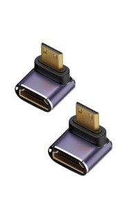 【送料無料】YFFSFDC HDMI L型変換アダプタ Mini HDMI(オス) to HDMI(メス) L型 HDMI延長アダプタ 8K HDMIミニ HDMI2.1変換アダプター 8K