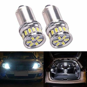 HSUN BAY9S H21W LED バルブ 12V-24V車用 ポジションランプ バックランプ ルームランプ，高輝度 20LED-SMD3030チップ，2個セット，6000K