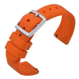 (ANNEFIT) 時計バンド 20mm シリコン 腕時計替えベルト Quick Release スマートウォッチにも適用 オレンジ