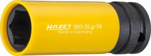 ハゼット(HAZET) ソケットスパナ リムを保護するプラスチックス リーブ付き 12.5mm(1/2インチ)角ドライブ フラット幅:19mm 全長85mm 【日