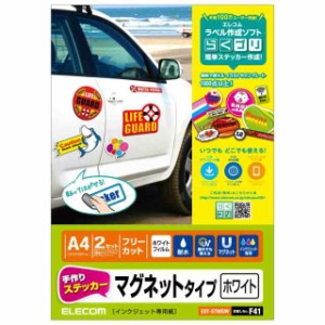 【送料無料】エレコム 手作りステッカー マグネットタイプ A4サイズ 2枚入り ホワイト EDT-STMGW