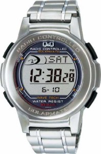 【送料無料】シチズン Q＆Q 腕時計 デジタル 電波 ソーラー 防水 日付 メタルバンド MHS5-200 メンズ シルバー