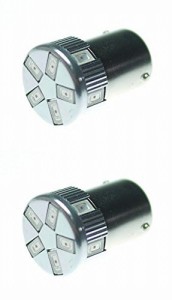 【送料無料】NeedNetwork(ニードネットワーク) LED S25 G18 BAY15D ダブル 11SMD 2個セット 12V 24V (耐電圧9-32V)レッド 赤 段違い 180