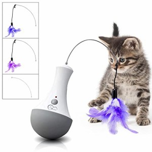 電動猫おもちゃ ペット猫インセンティブ知能玩具 室内自動ねこ羽付きおもちゃ 人気ネコ用知育玩具 ダルマ だるま 猫のプレゼント 猫を鍛