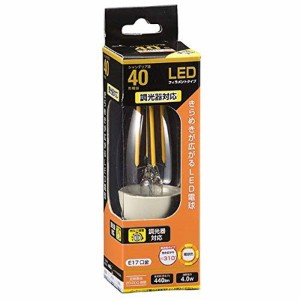 LED電球 フィラメント シャンデリア E17 40相当 4W 電球色 クリア 調光器対応 LDC4L-E17/D C6 06-3486