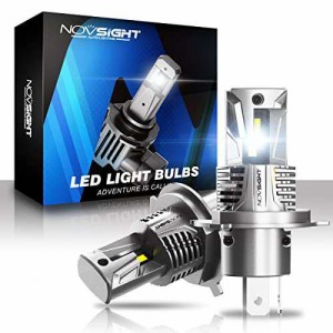 NOVSIGHT H4 LEDヘッドライト Hi/Lo切替 新車検対応 一体型 ledバルブ 車/バイク用 DC9-32V 高輝度 18000LM 6500K ホワイト 無極性 切れ