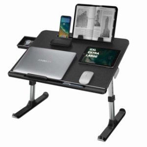 NEARPOW 折りたたみテーブル ノートパソコンスタンド ベッドテーブル 腕保護 凹溝付き タブレット・スマホスタンド ローテーブル PCデス